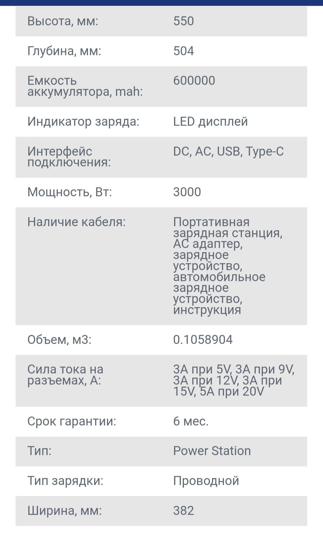 Портативная электростанция Power Station LiPower M3000-S, 3000W, 2880W