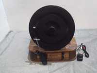 Gramofon pionowy retro, USB, Bluetooth, wyjście liniowe, drewno Auna