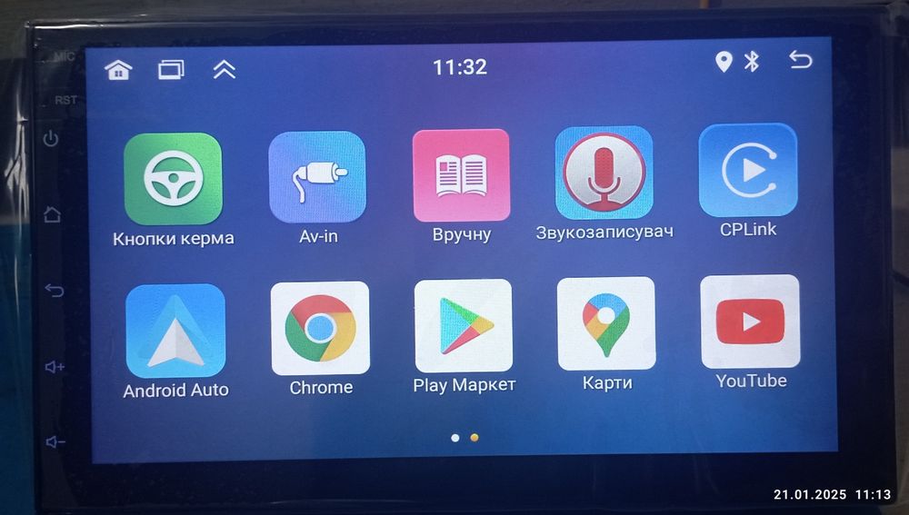 2din Android магнітола з рамкою i камерою заднього виду