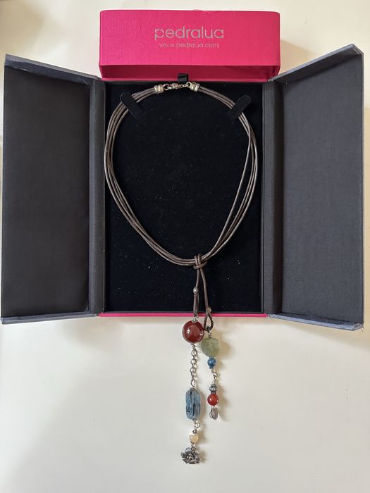 Colar de Prata e Pedras Naturais / com caixa original