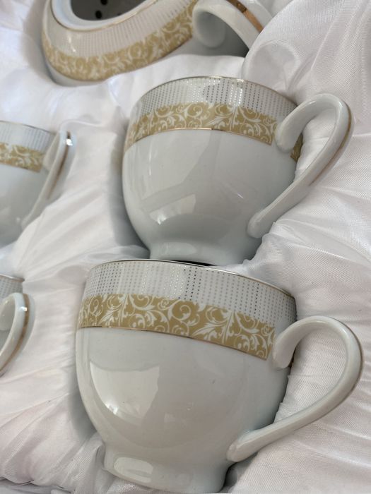 Porcelanowy Komplet kawowy, serwis kawowy veroni felicia