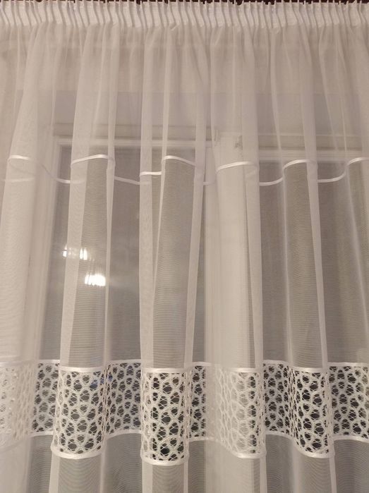 Тюль біла коротка 1.54, фіранка на кухню, в дитячу