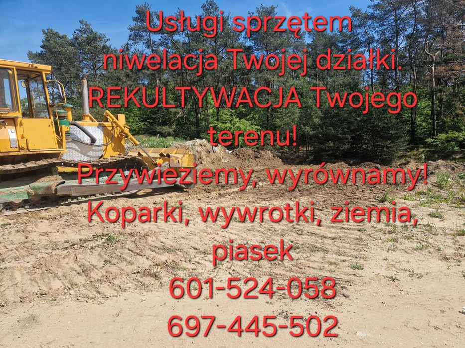 Wymiana gruntu roboty ziemne koparka wywrotka szambo piasek ziemia