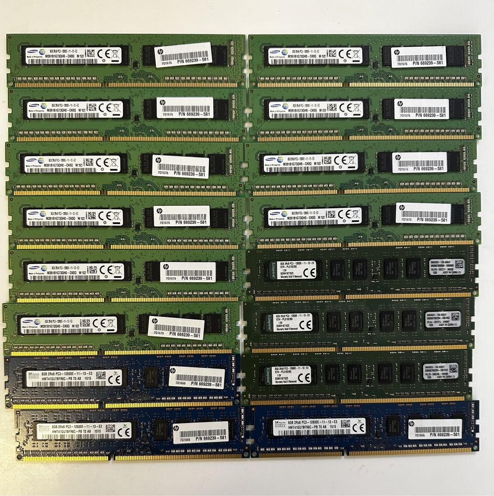 Память DDR3 8gb Udimm 10600e/12800e/14900e ecc (для пк, для серверов)