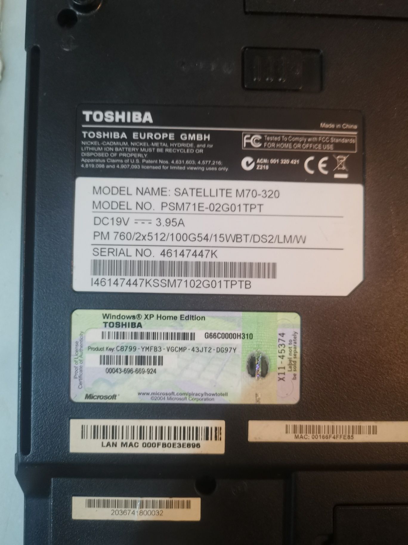 Toshiba M70-320  para peças