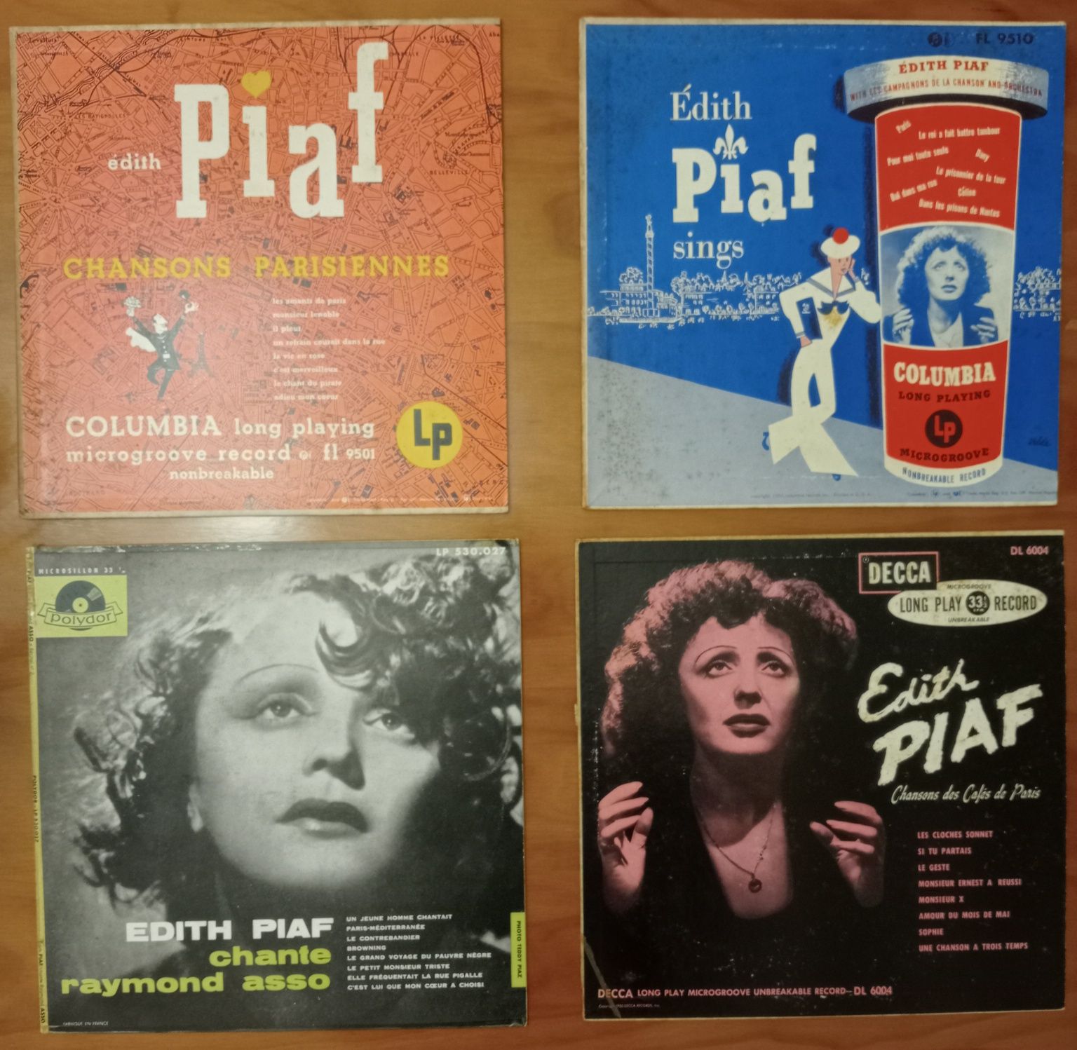 Edith Piaf, Discos Vinil. 10" polegadas (33rpm)