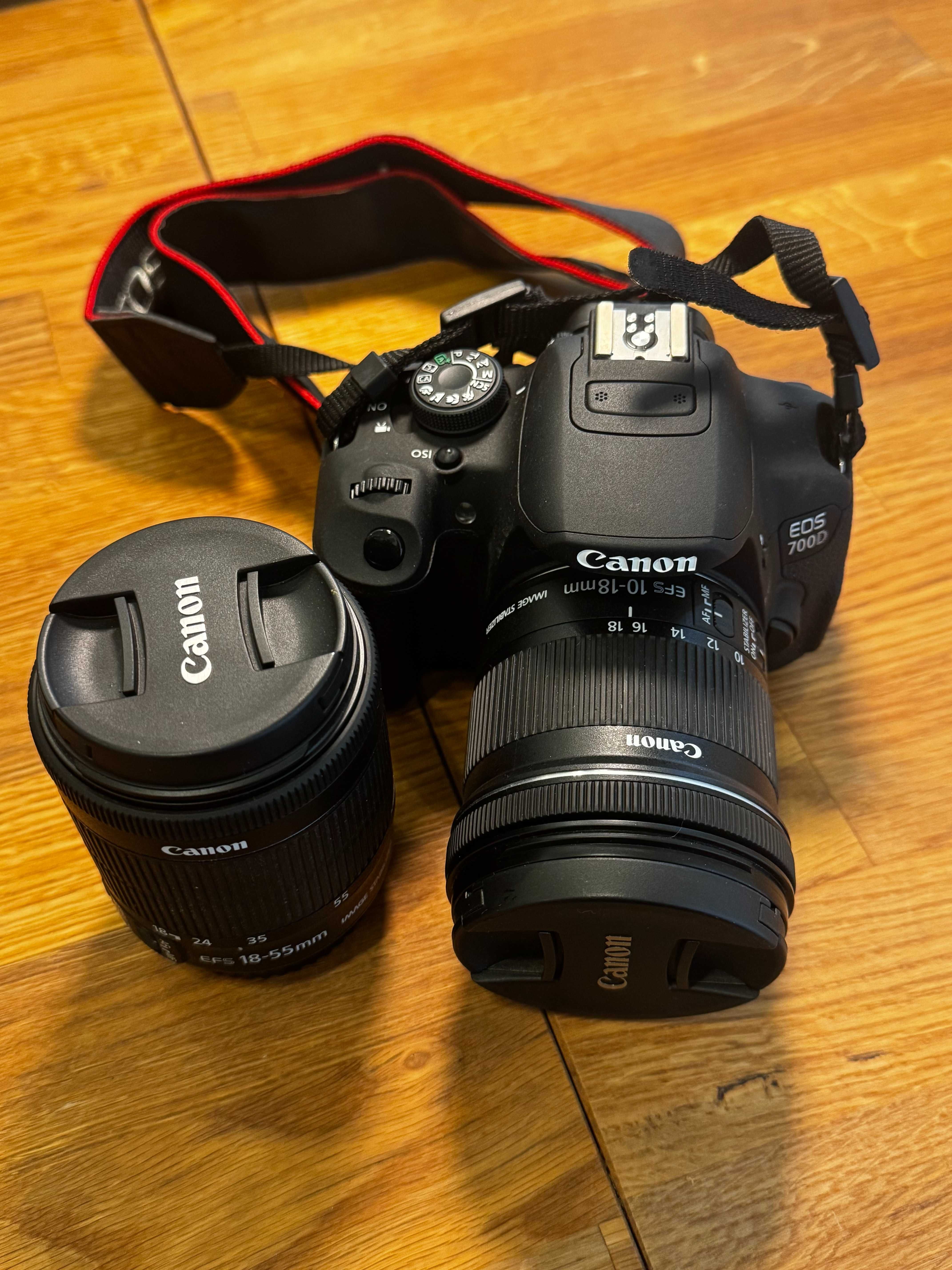 Canon EOS 700D + obiektyw EFS 18-55mm + obiektyw EFS 10-18MM + torba