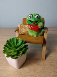 Zielona żabka żaba Frosch I love you chwytak czepiak prl zabawka kiosk