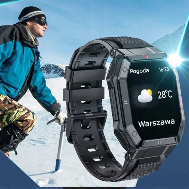 SMARTWATCH Zegarek Męski Militarny Rozmowy Wielofunkcyjny MENU PL