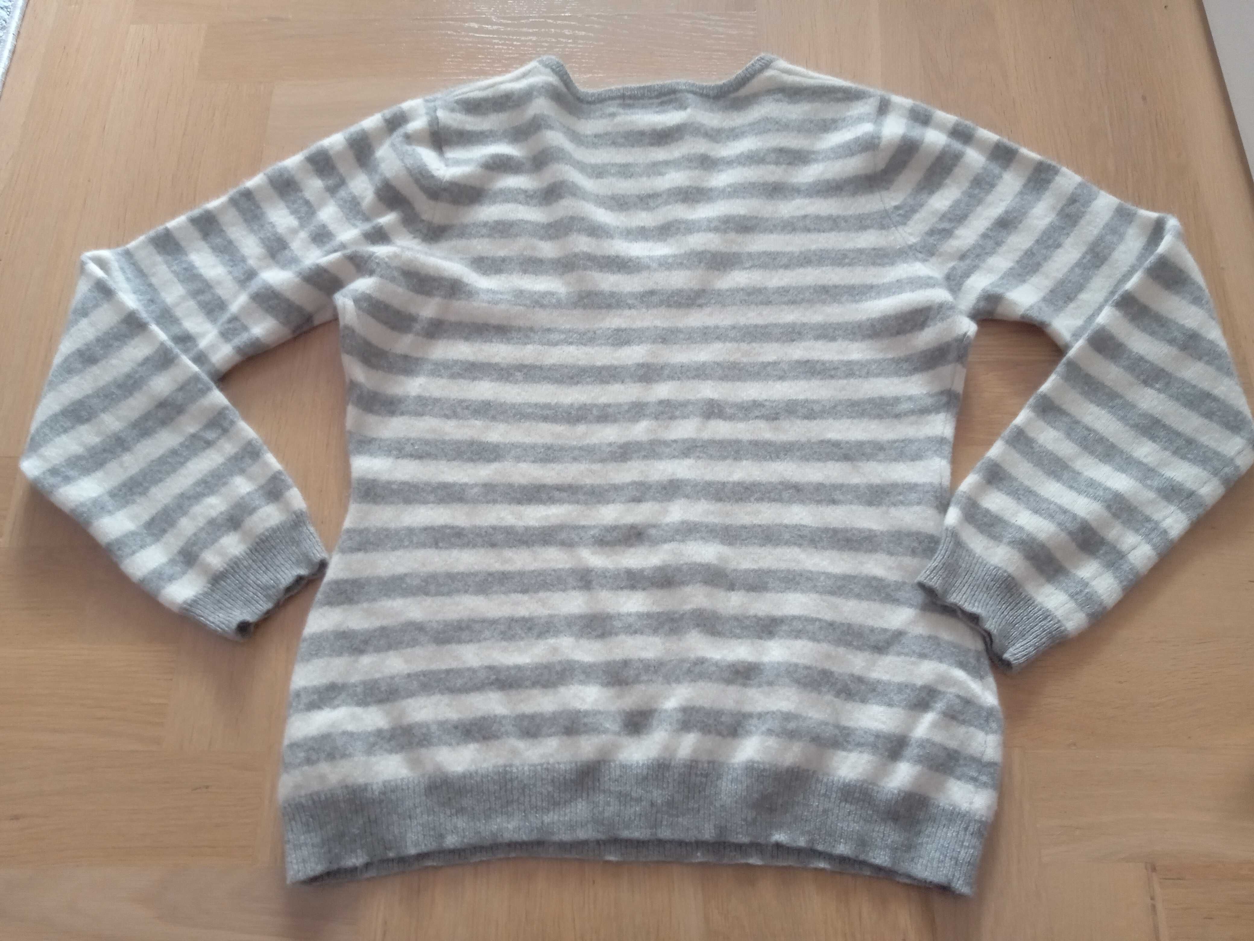 F&F paski sweter 100% kaszmir 36