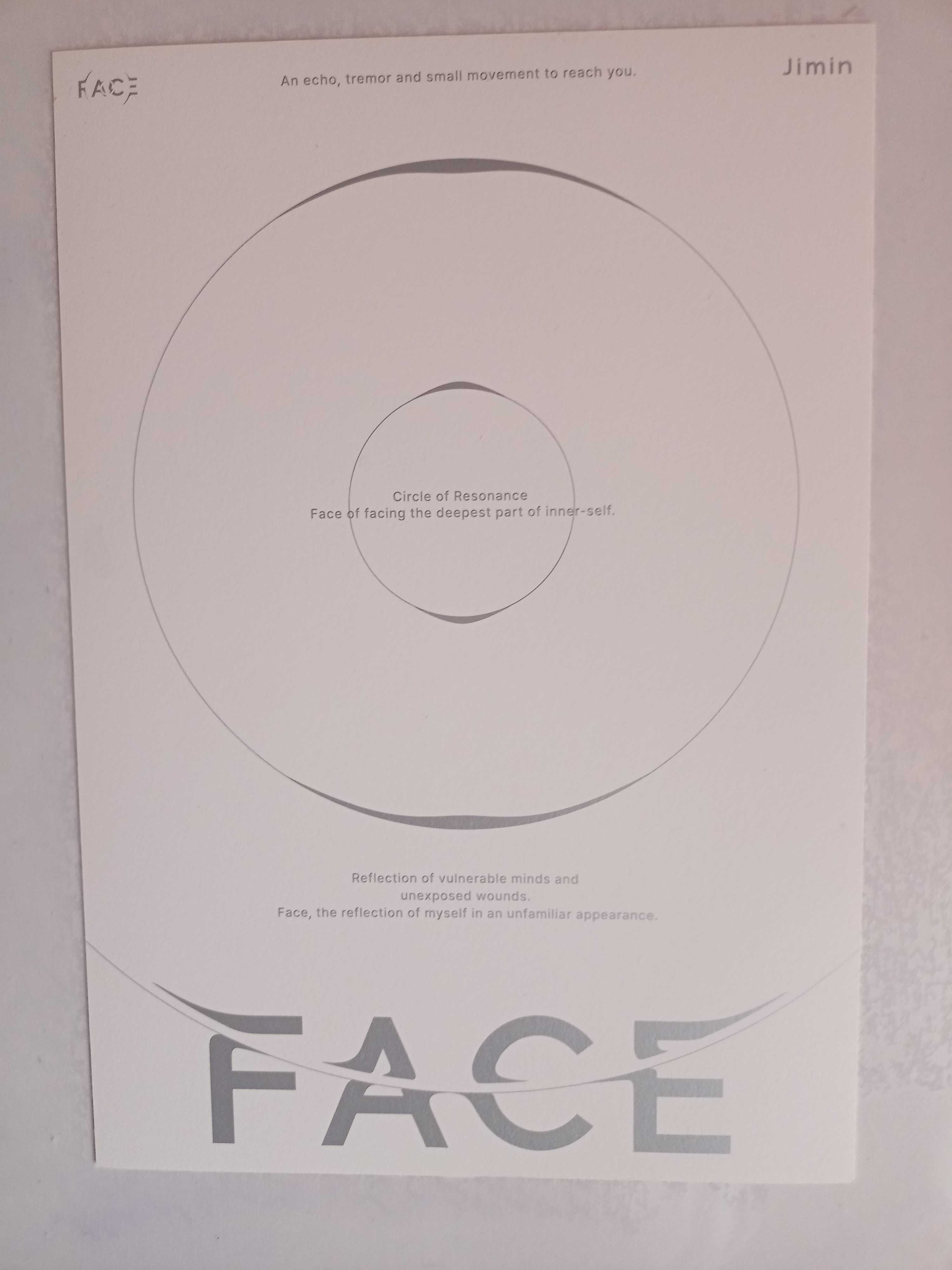 BTS листівка з Чіміном з альбому Face