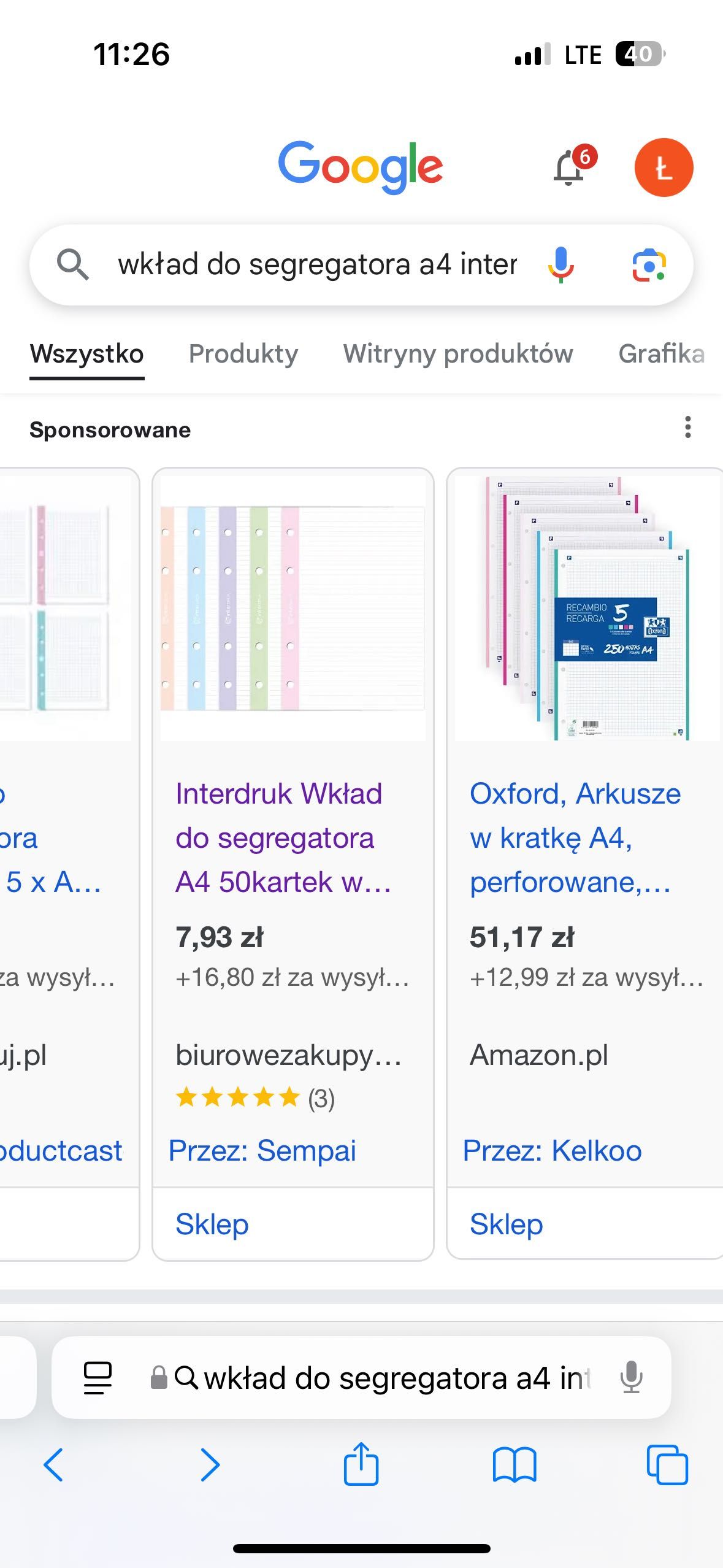 Wkłady do segregatora Interdruk - zestaw