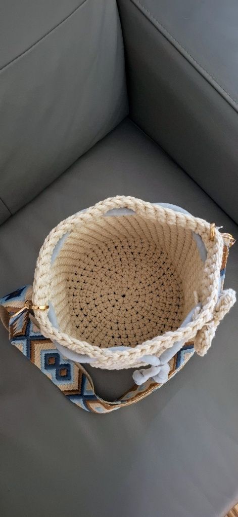 Torebka worek makrama boho handmade