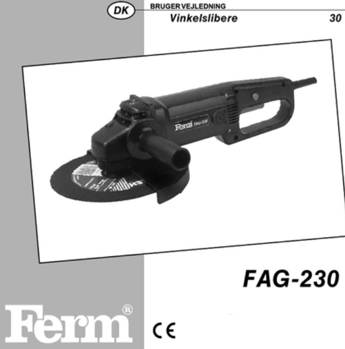 Запчасти болгарка Ferm FAG-230 1650W номер 319590