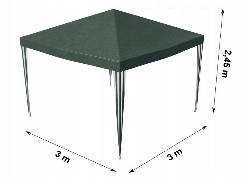 Pawilon namiot parasol ogrodowy dach wodoodporny 3x3