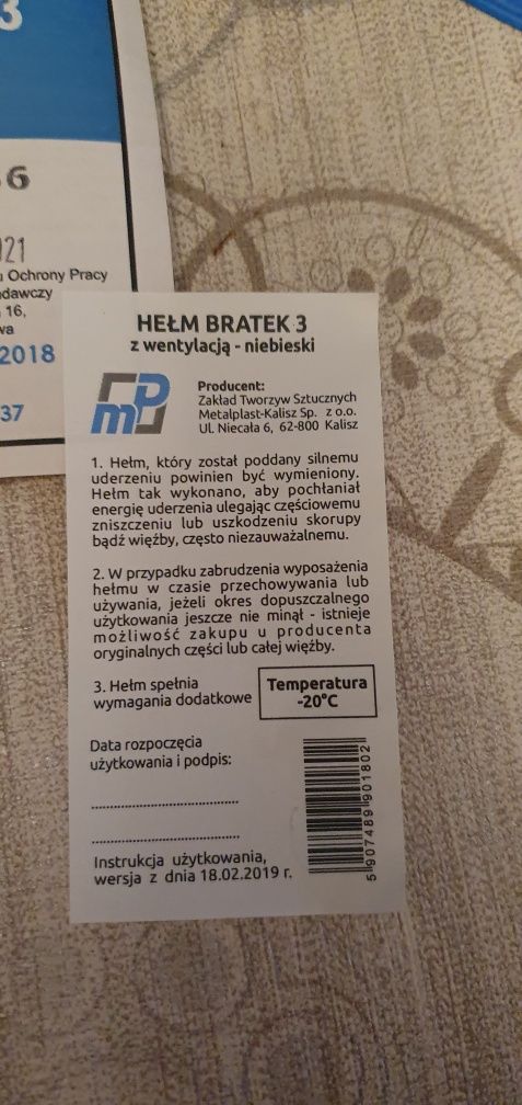 Kask bhp, hełm, komplet