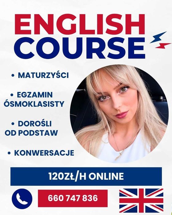 Korepetycje Kurs BEZ STRESU z Języka Angielskiego STACJONARNIE ONLINE