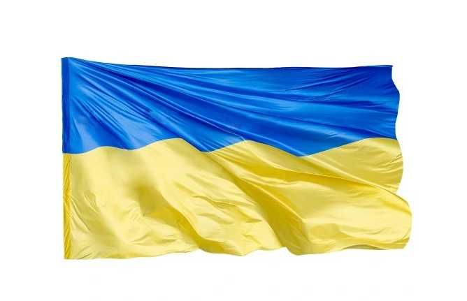Flaga Ukrainy z kijem
