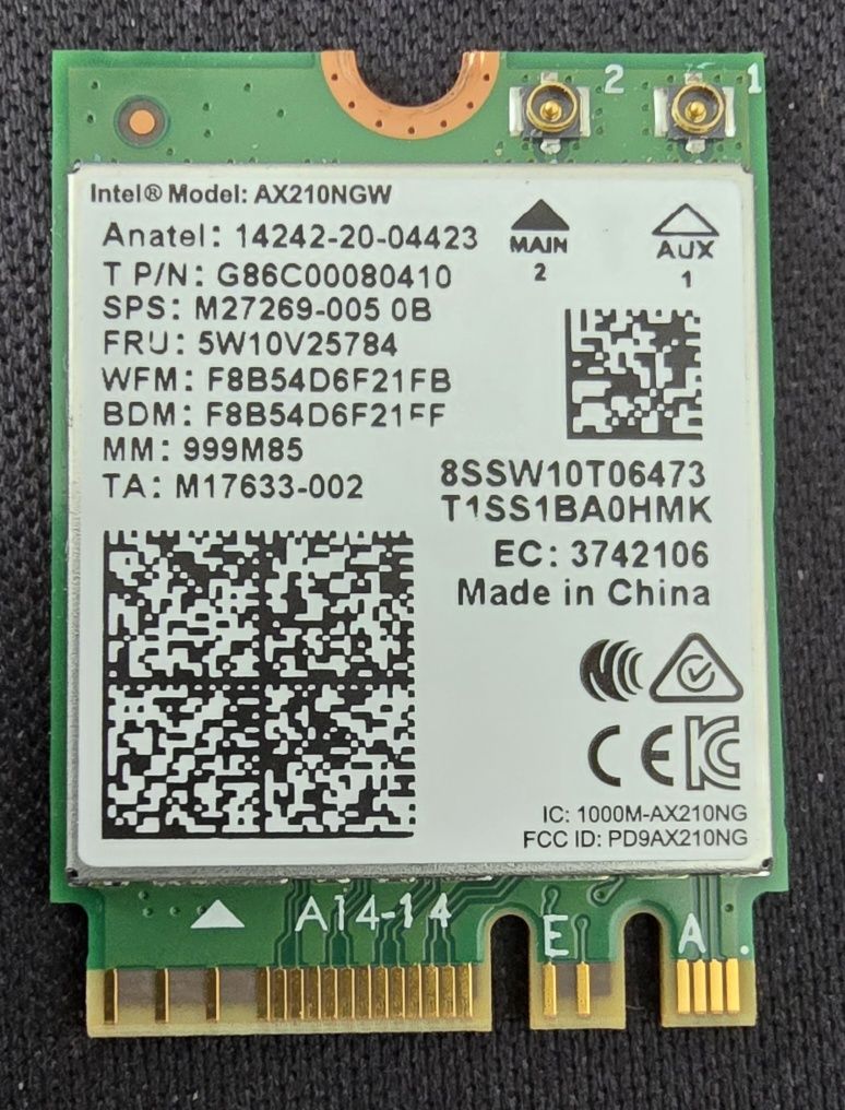 Placa de rede WIFI 6 - AX210NGW