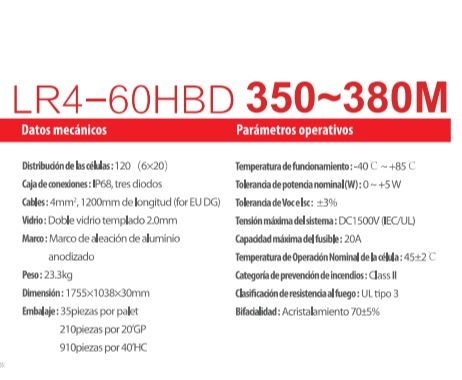 Painel Fotovoltaico 370W Bifacial 120 célula Longi monocristalino mono