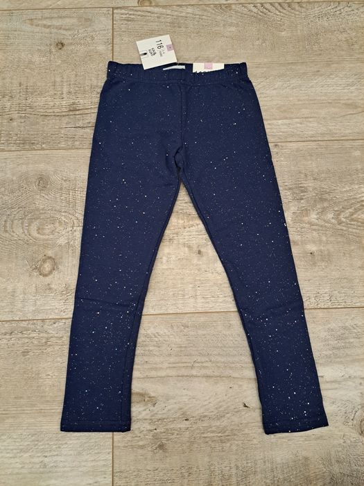 Getry/ legginsy ocieplane - granat z drobinkami - rozm 116