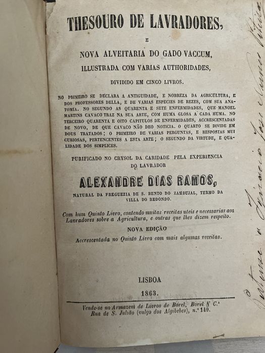 Livro Sec XIX Thesouro de Lagradores