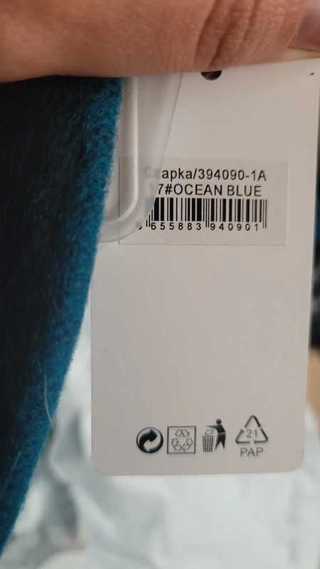 Grace focus fashion szmaragdowy ocean blue beret wełniany nowy