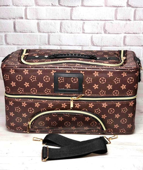 Бьюти- кейс, сумка мастера для косметики с раздвижными полочками кожза