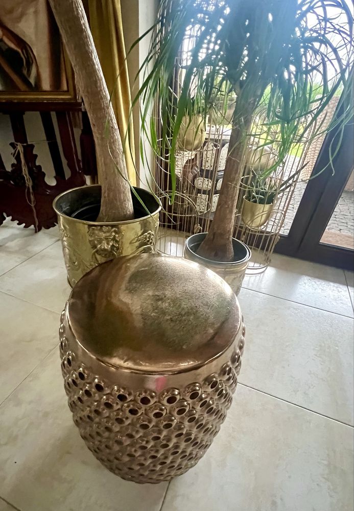 Stolik kawowy kwietnik stołek miedź ceramiczny vical home koralowiec