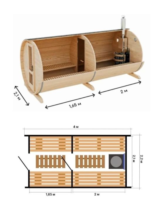 Wynajem Sauna mobilna 8 osób duża przedsionek
