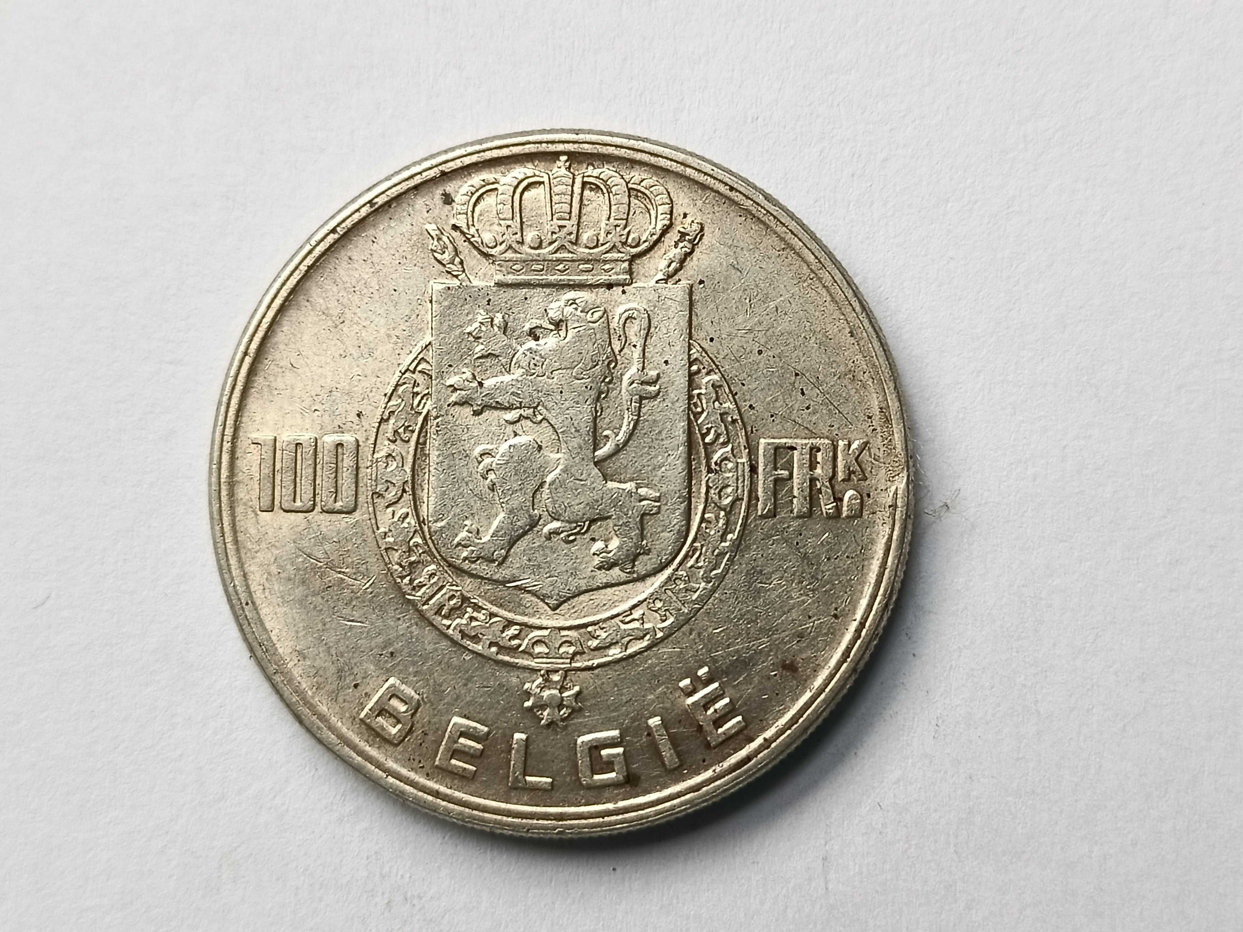 100 Franków 1951 Belgia Głowy Królów Srebro