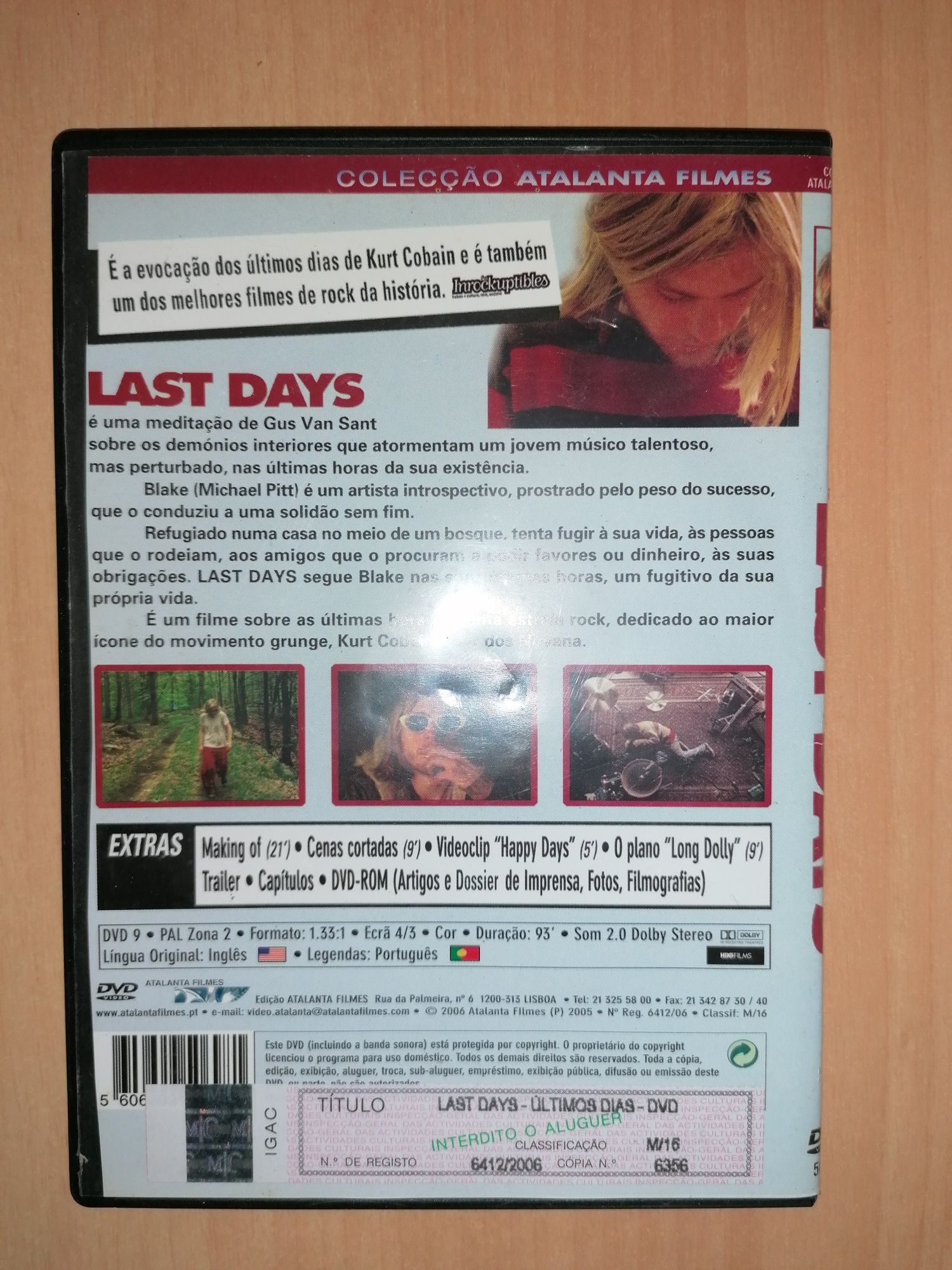 DVD " Last Days - Últimos Dias " Kurt Cobain (Optimo Estado)