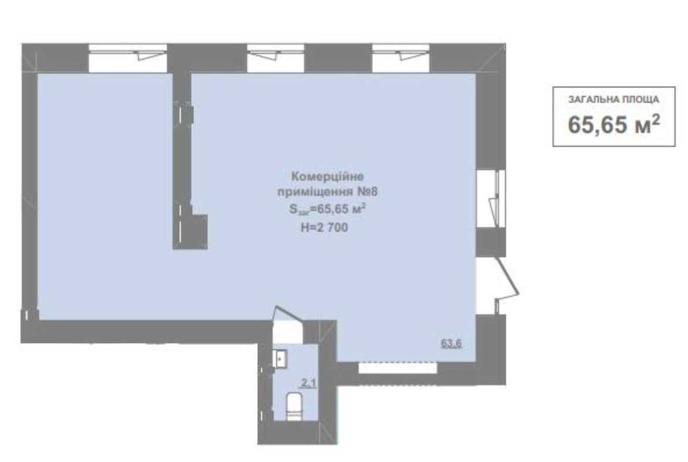 Оренда комерційного приміщення 65,65 кв.м. м. Пустомити