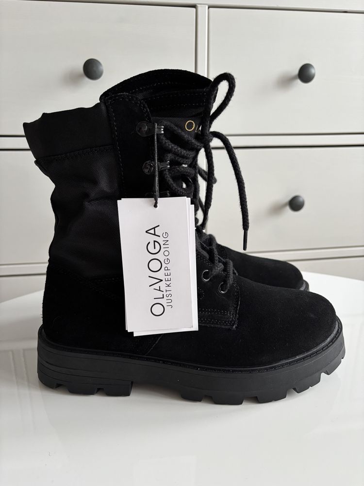 Buty damskie workery olavoga hiker czarne trapery zimowe