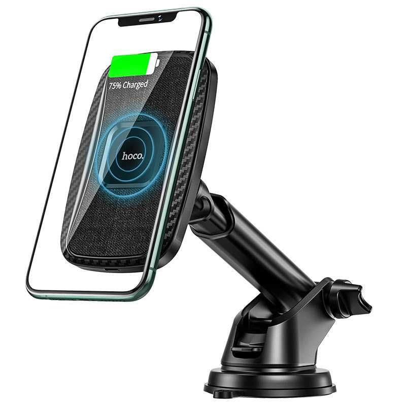 Магнитный держатель Hoco CA75 с беспроводной зарядкой wireless charger