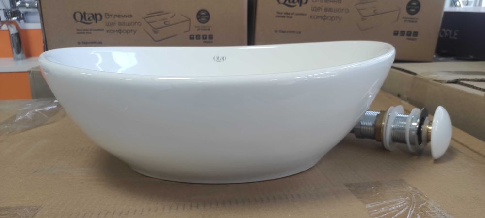 Умивальник на стільницю меблевий Dove, раковина накладна 420x330x150мм