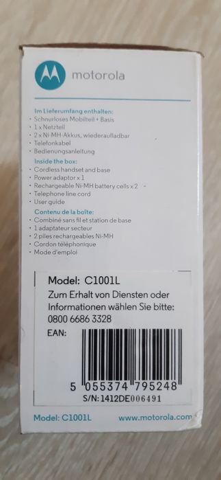 Telefon bezprzewodowy Motorola C1001L single
