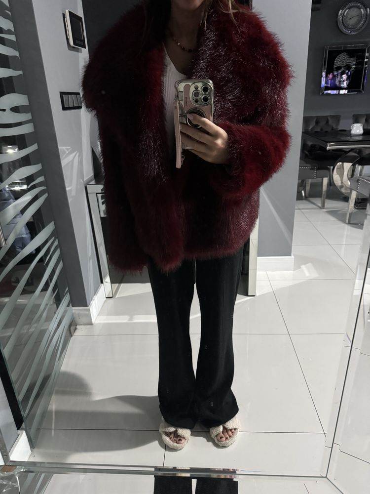 Futerko burgungowe bordo sztucxne m/l