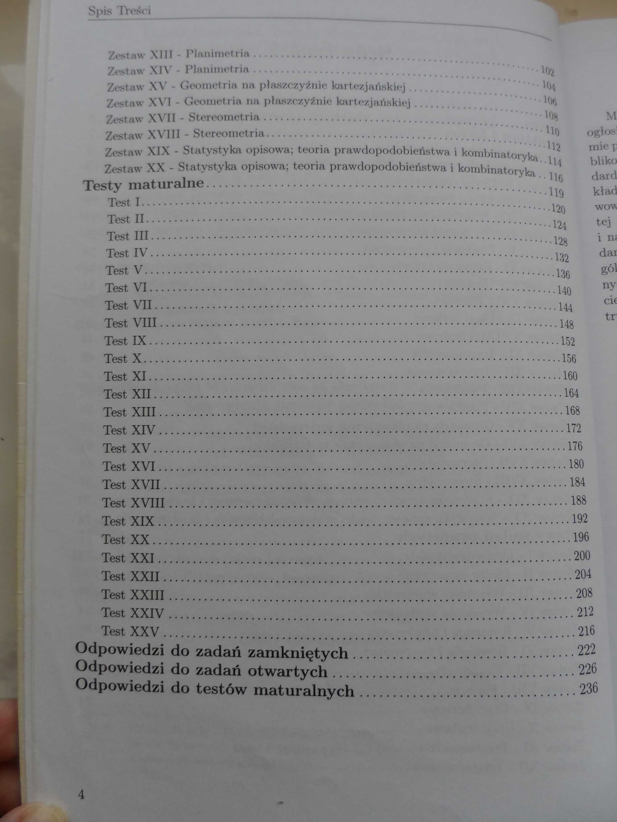 Testy maturalne- matematyka- poziom podstawowy-Masłowscy, Nodzyński...