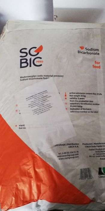 Kwaśny węglan sodu (soda dla bydła)