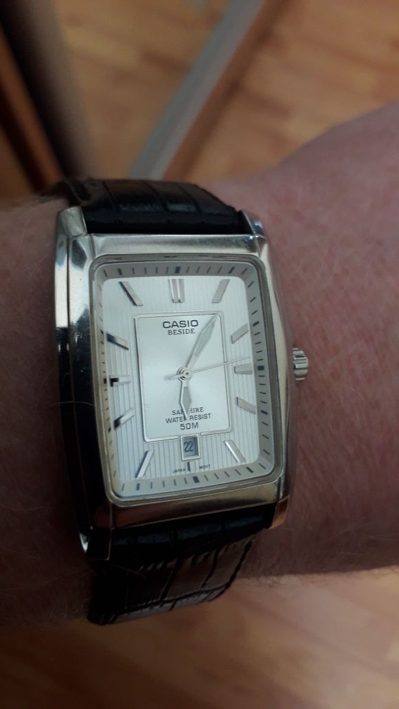 Оригінальний годинник (часы) Casio BEM-112D скло сапфірове wr 50м нерж