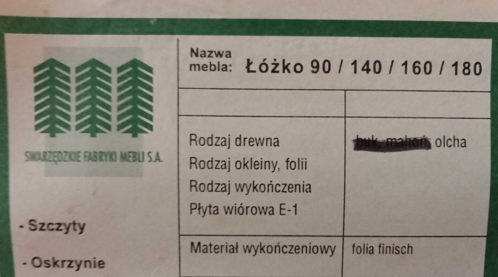 Zestaw mebli - łóżko, materac 160 x 200, szafki, biurko, biblioteczka