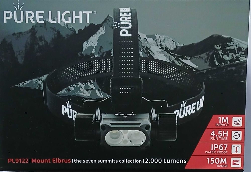 Latarka czołowa PureLight PL9122 Mount Elbrus 2000 lumenów*nowa