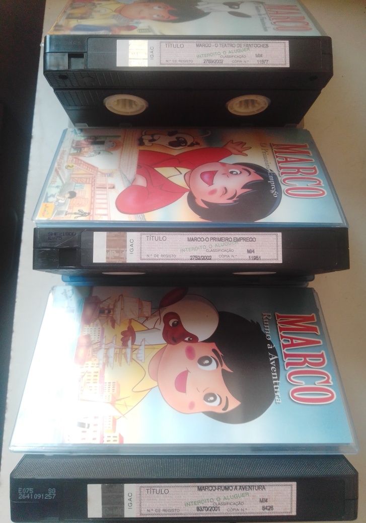 3 Cassetes VHS Marco vol 1/2/3 Ano 2001/02