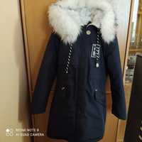 Куртка парка зимова дівчача 158р+ шапка