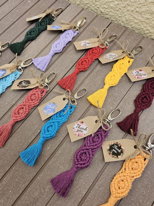 Breloczek bawełniany sznurek makrama boho podziękowanie