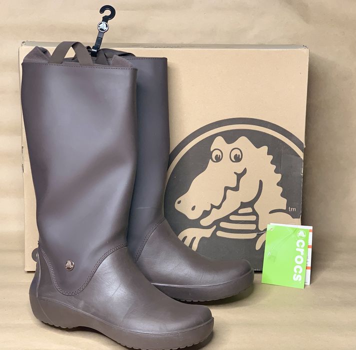 Гумові чоботи крокс Crocs Womenʼs Rain Boot (колір - Espresso)
