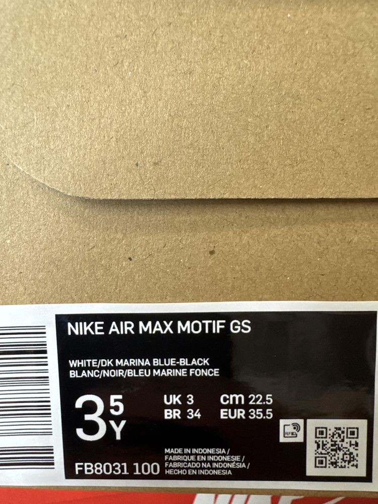 EUR35.5 Дитячі Nike Air Max Motif FB8031-100