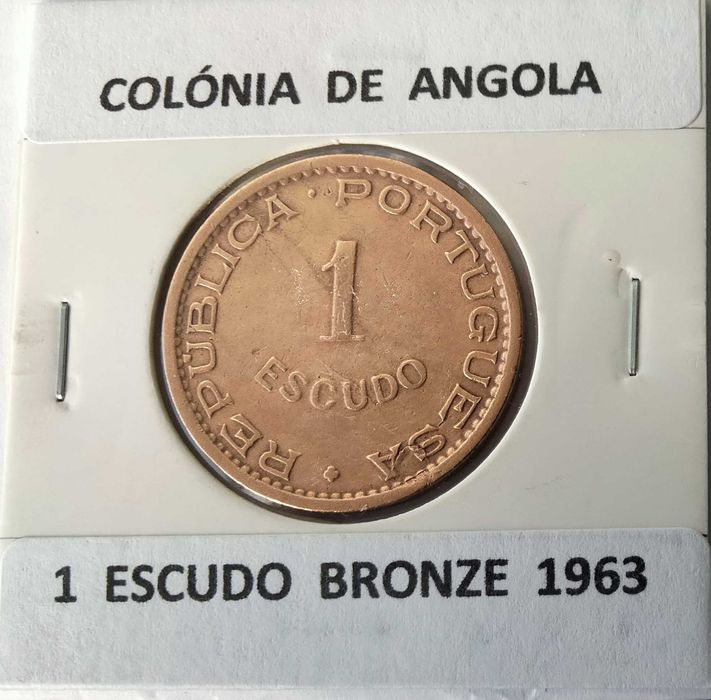 3 Moedas Portuguesas de 1 Escudo da Ex colónia Ultramarina de Angola