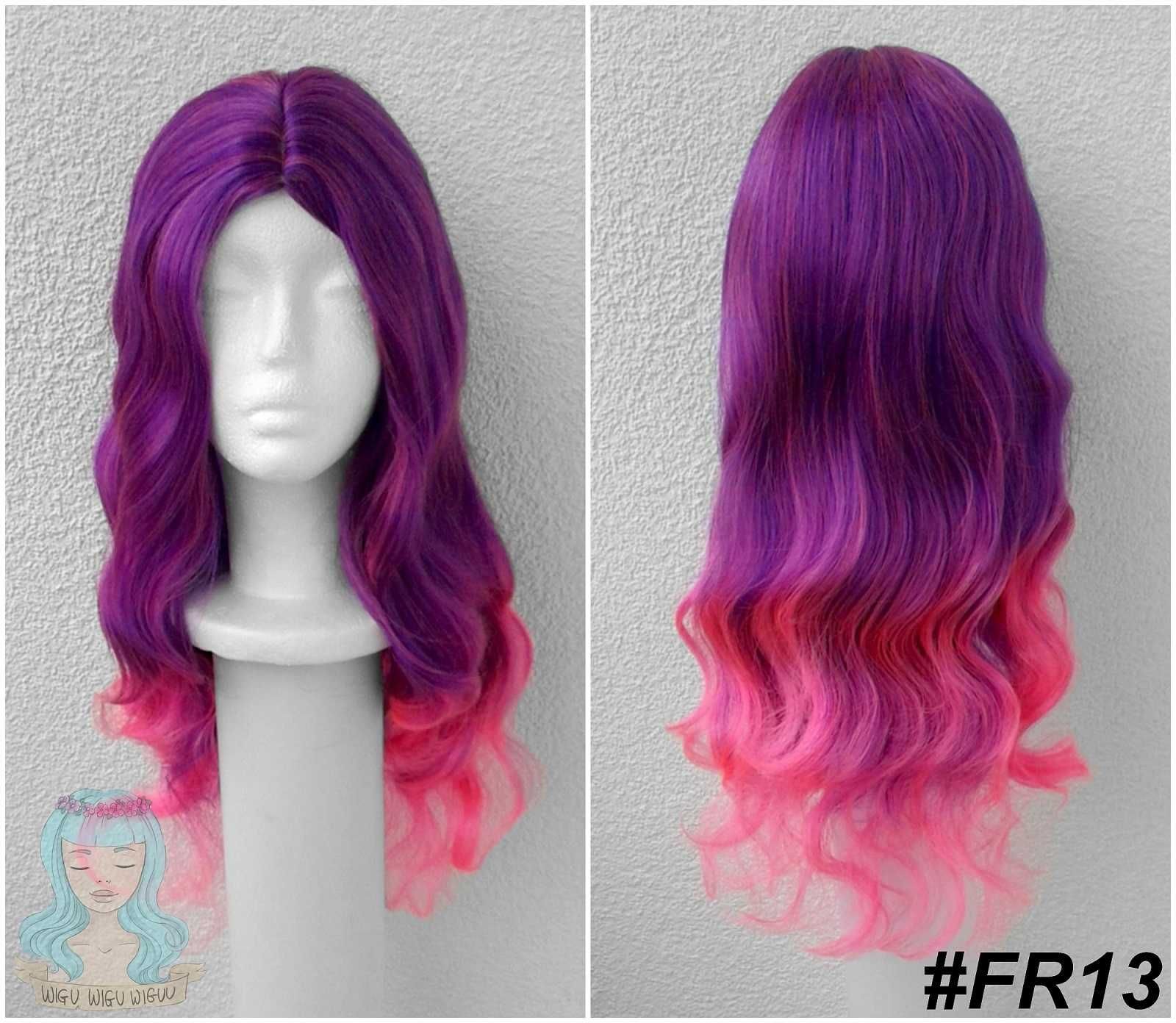 Gamora Strażnicy Galaktyki fioletowa różowa ombre gradient peruka wig